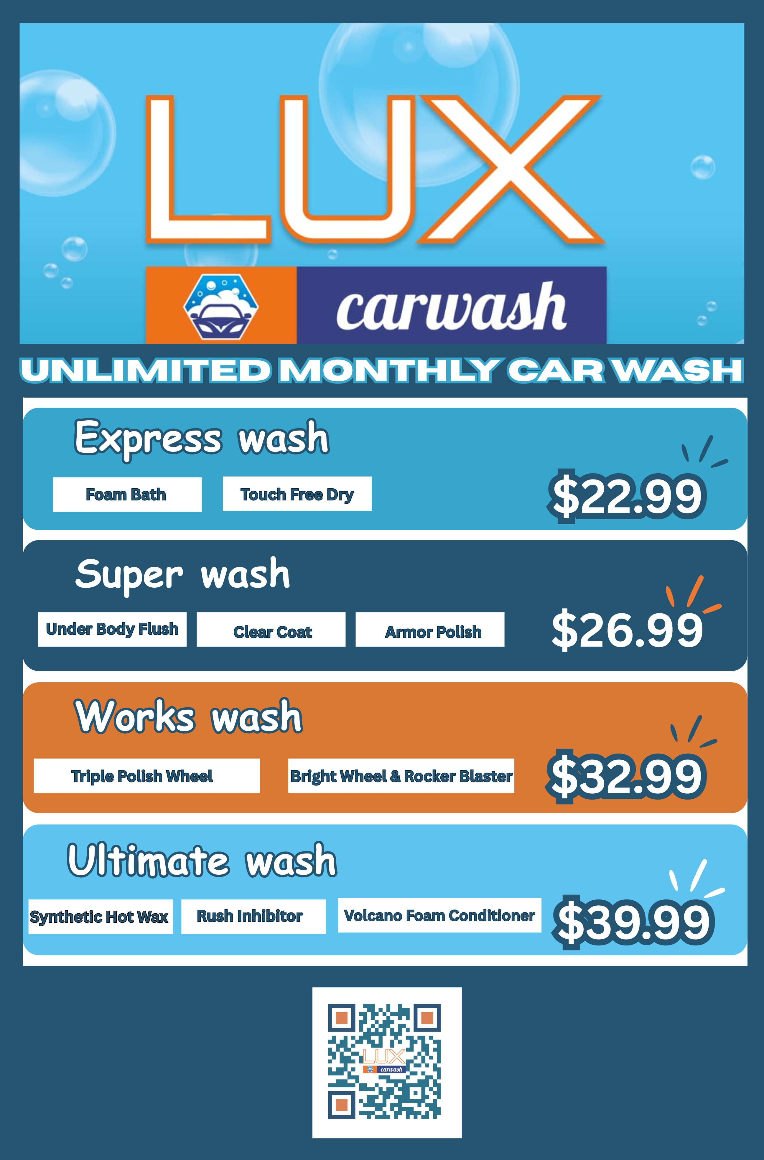 Lux Car Wash Poster